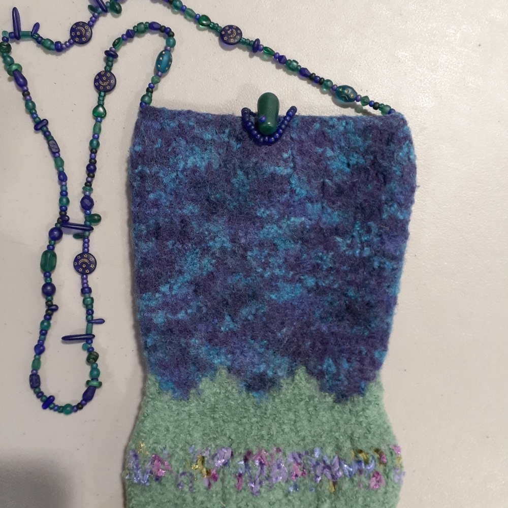 Boiled wool handbag